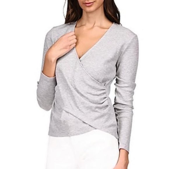 Michael Michael Kors Waffle Knit Wrap Front Top - Picture 3 of 4